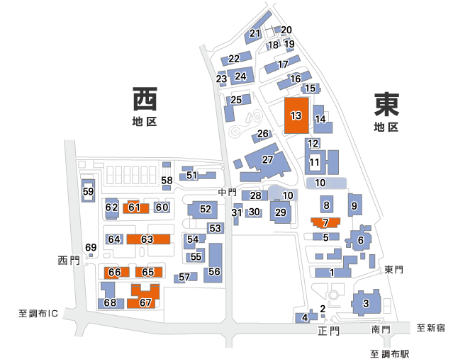 調布キャンパス学内マップ